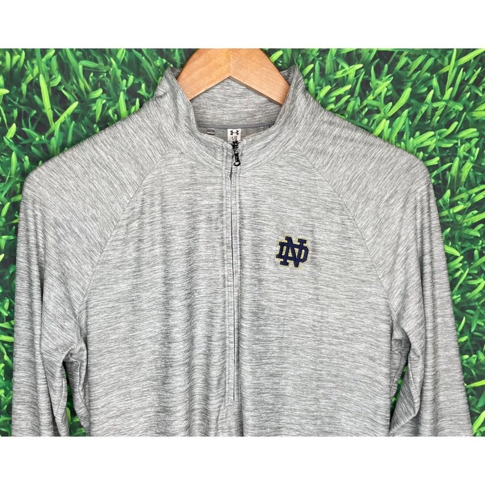 Notre Dame Fighting Irish Under Armour 1/4 Zip Gray Pullover Women’s Large Shirt